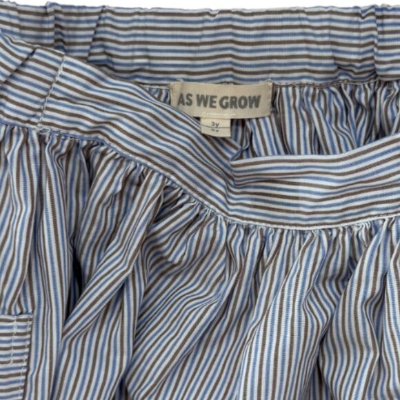 AS WE GROW - SKIRT - 100% COTTON - STRIPES - WHITE/BLUE/BROWN - 3-5Y - Picture 4 of 5